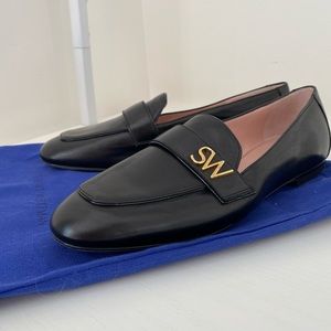 Stuart Weitzman NWT size 8 black leather loafers